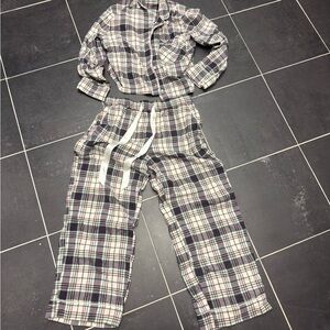 Abercrombie & Fitch Women's Checkered Pajama Set - Black and White